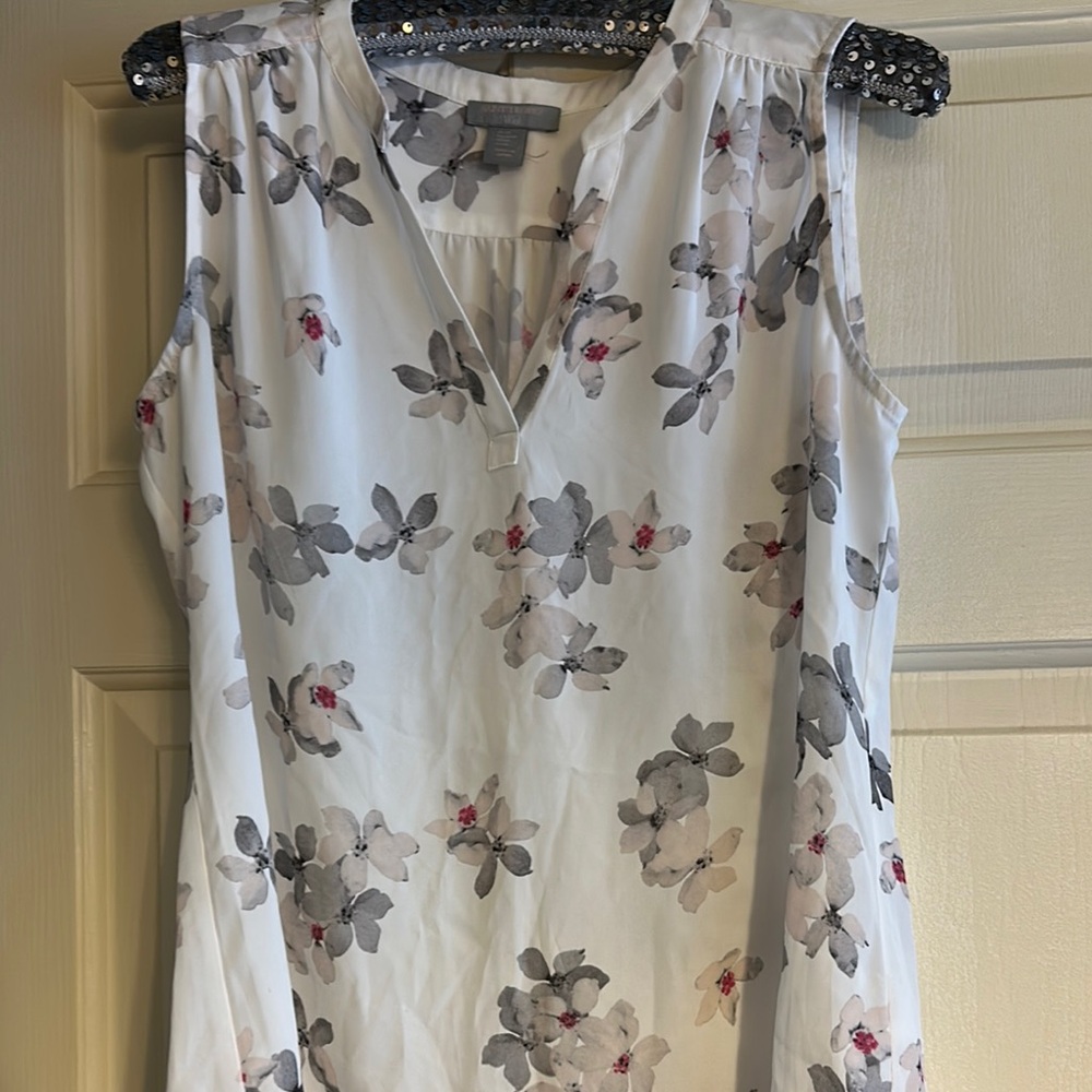 Saint Tropez West Floral Blouse - White and Gray